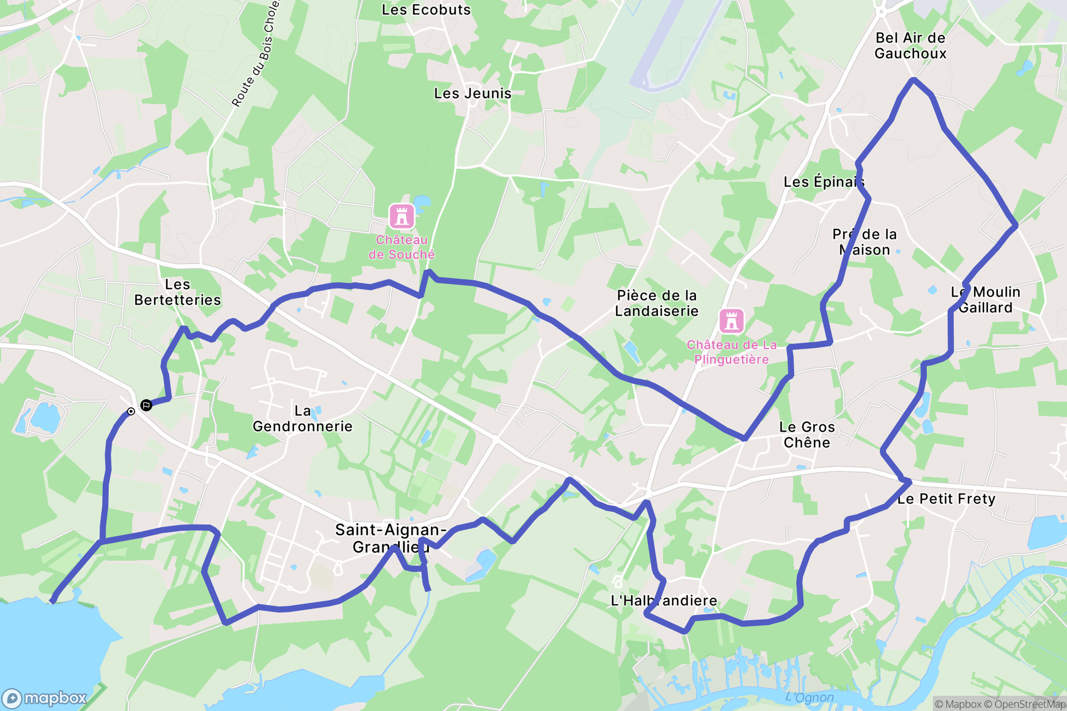 Saint-Aignan-Grandlieu : carte du parcours de randonnée - France