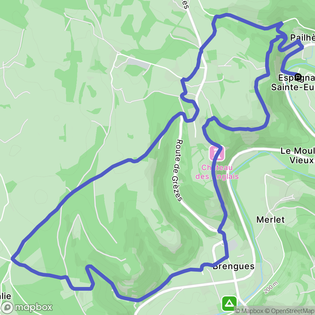 Espagnac-Sainte-Eulalie : carte du parcours de randonnée - France