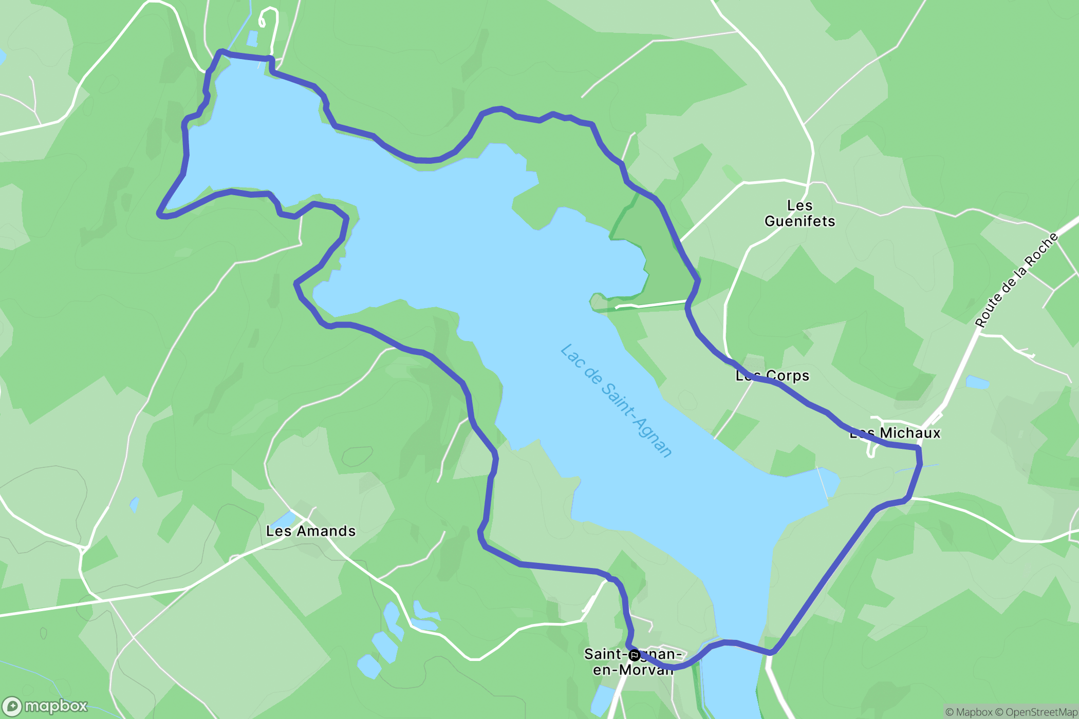 Saint-Agnan : carte du parcours de randonnée - France