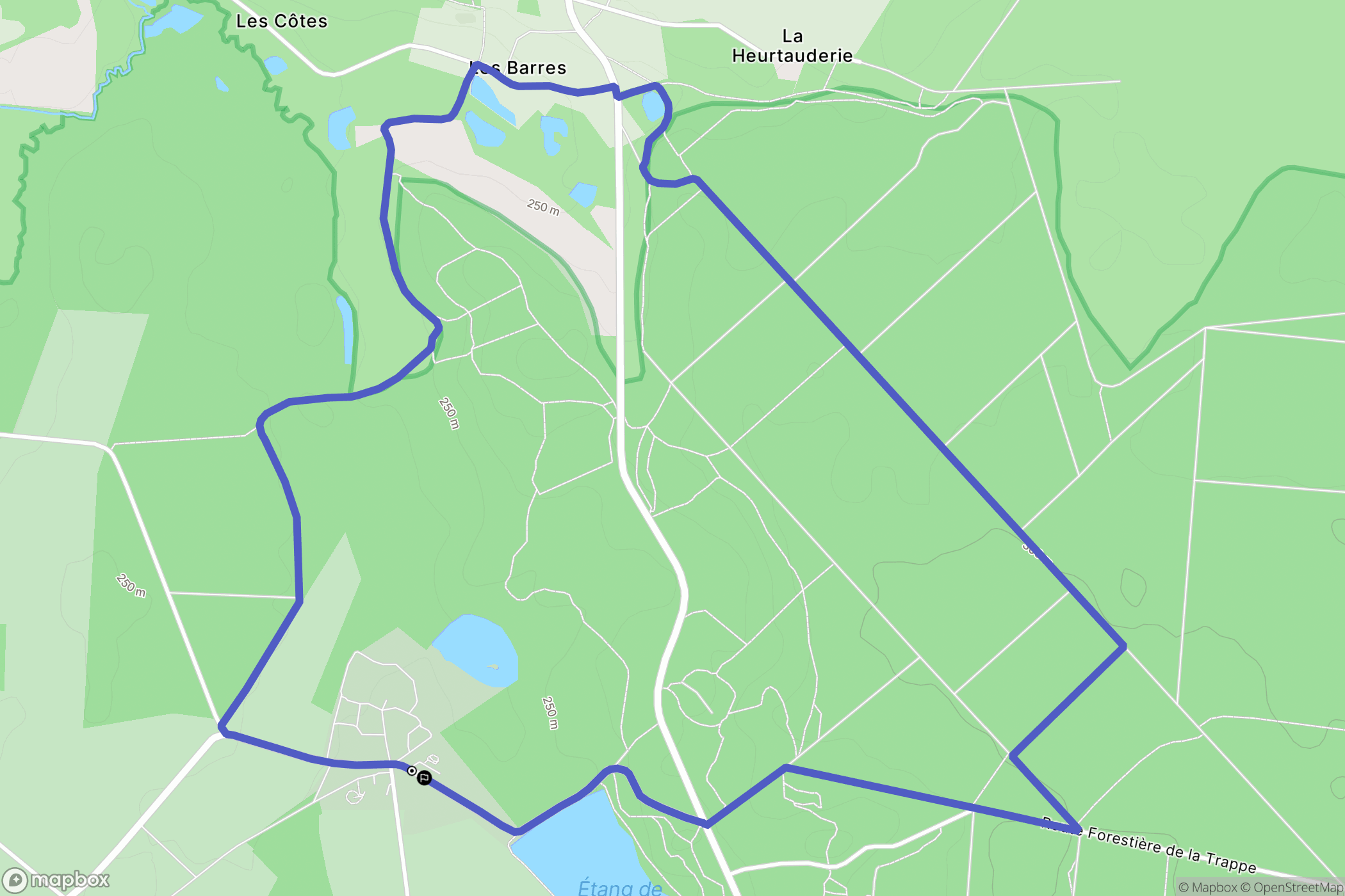 Soligny-la-Trappe : carte du parcours de randonnée - France