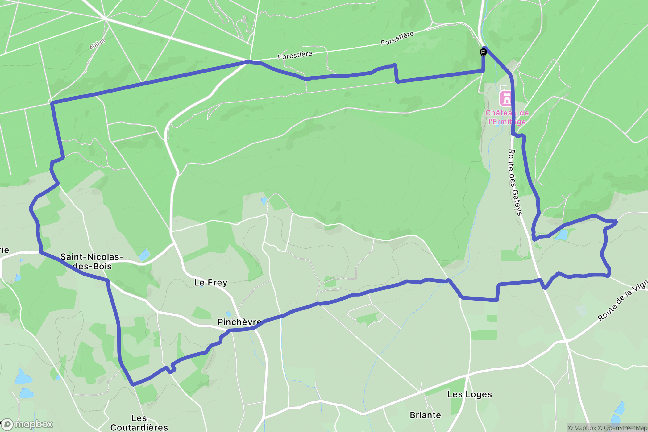 Saint-Nicolas-des-Bois : carte du parcours de randonnée - France