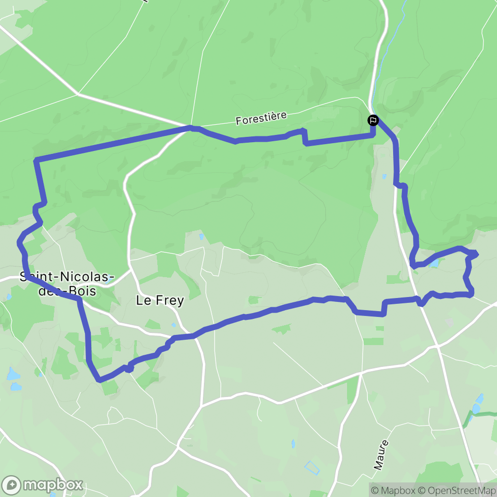 Saint-Nicolas-des-Bois : carte du parcours de randonnée - France