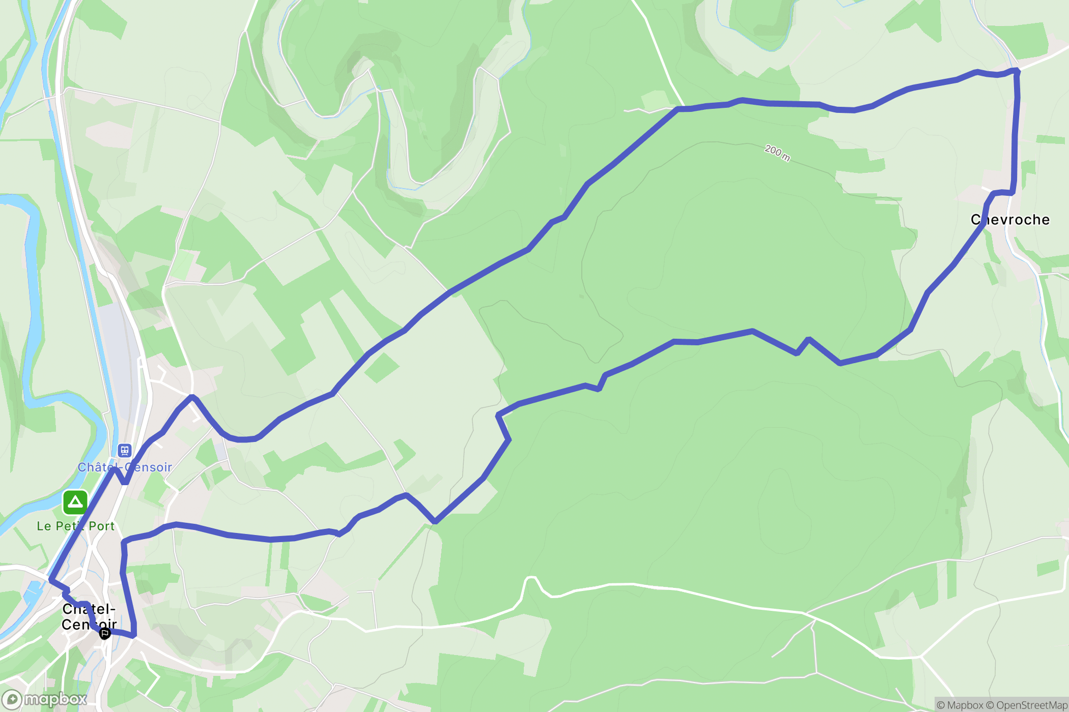 Châtel-Censoir : carte du parcours de randonnée - France