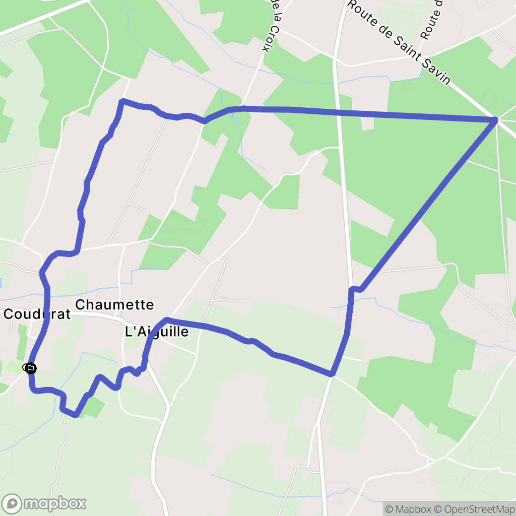 Saint-Girons-d'Aiguevives : carte du parcours de randonnée - France
