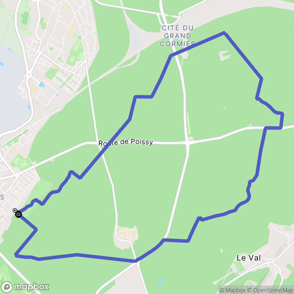 Poissy : carte du parcours de randonnée - France