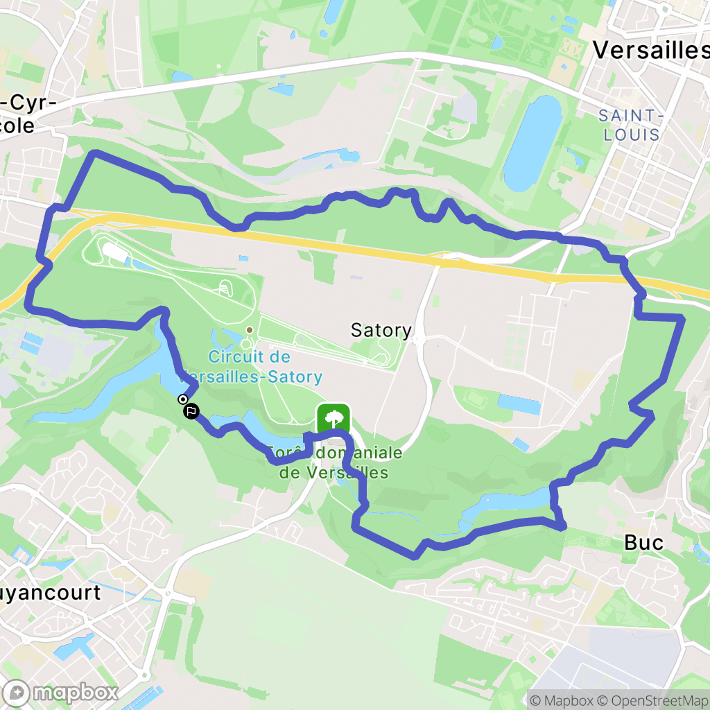 Guyancourt : carte du parcours de randonnée - France