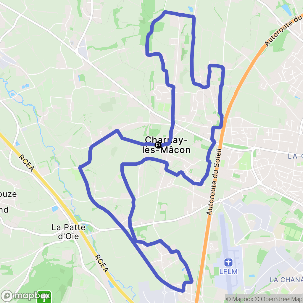 Charnay-lès-Mâcon : carte du parcours de randonnée - France