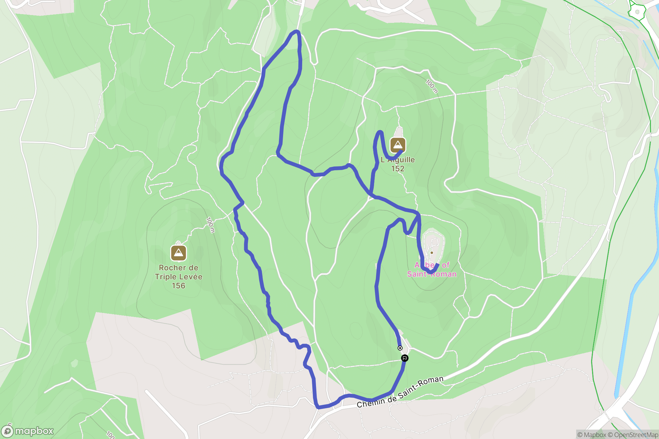 Beaucaire : carte du parcours de randonnée - France
