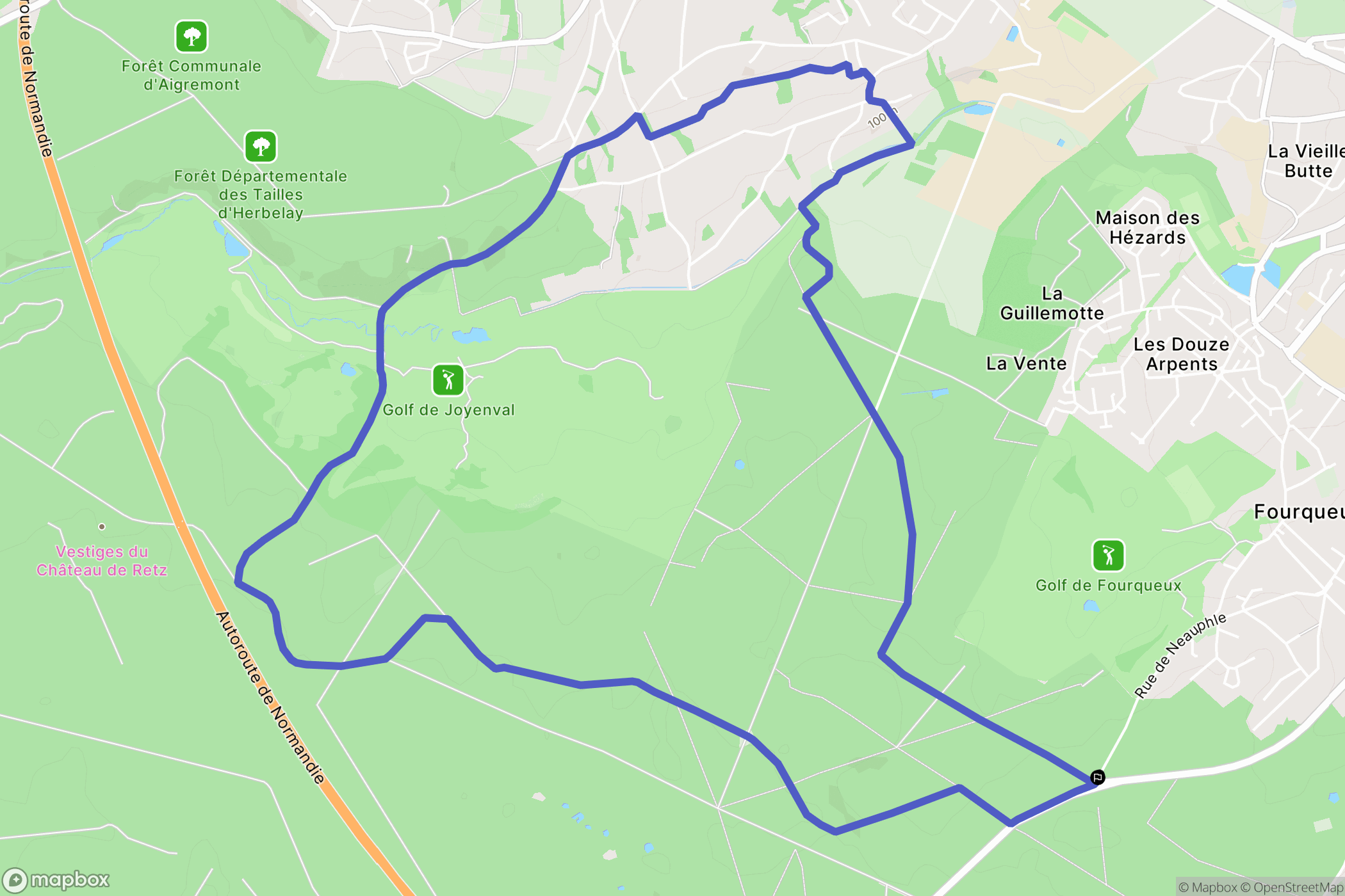 Saint-Germain-en-Laye : carte du parcours de randonnée - France