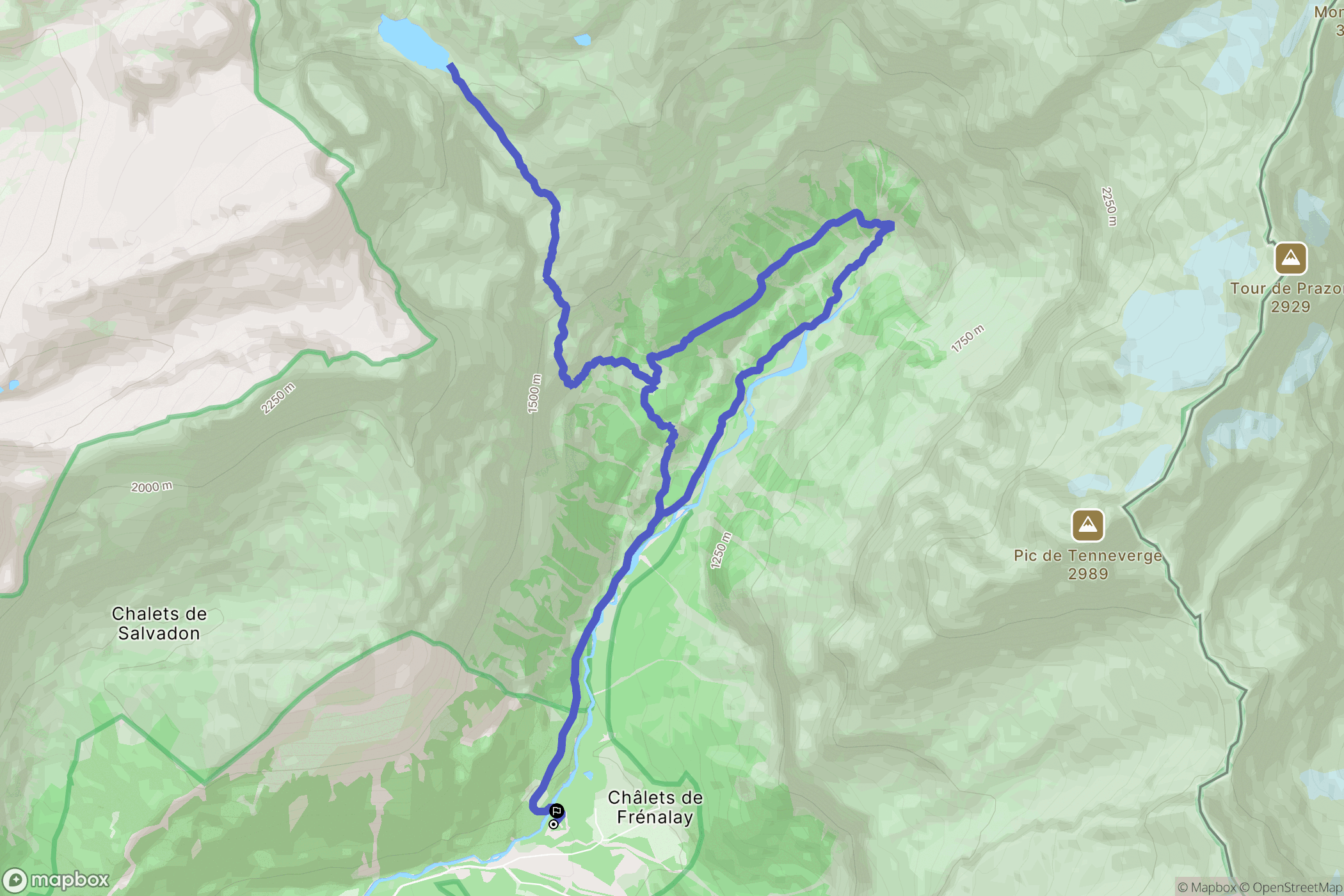 Giffrenant, Sixt-Fer-à-Cheval : carte du parcours de randonnée - France