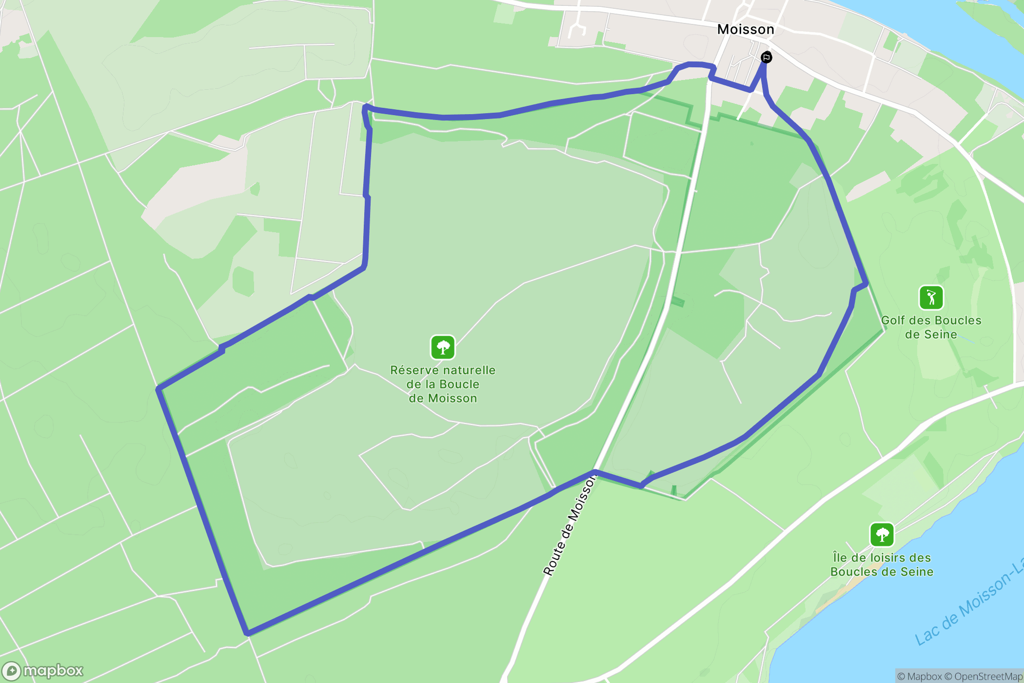 Moisson : carte du parcours de randonnée - France