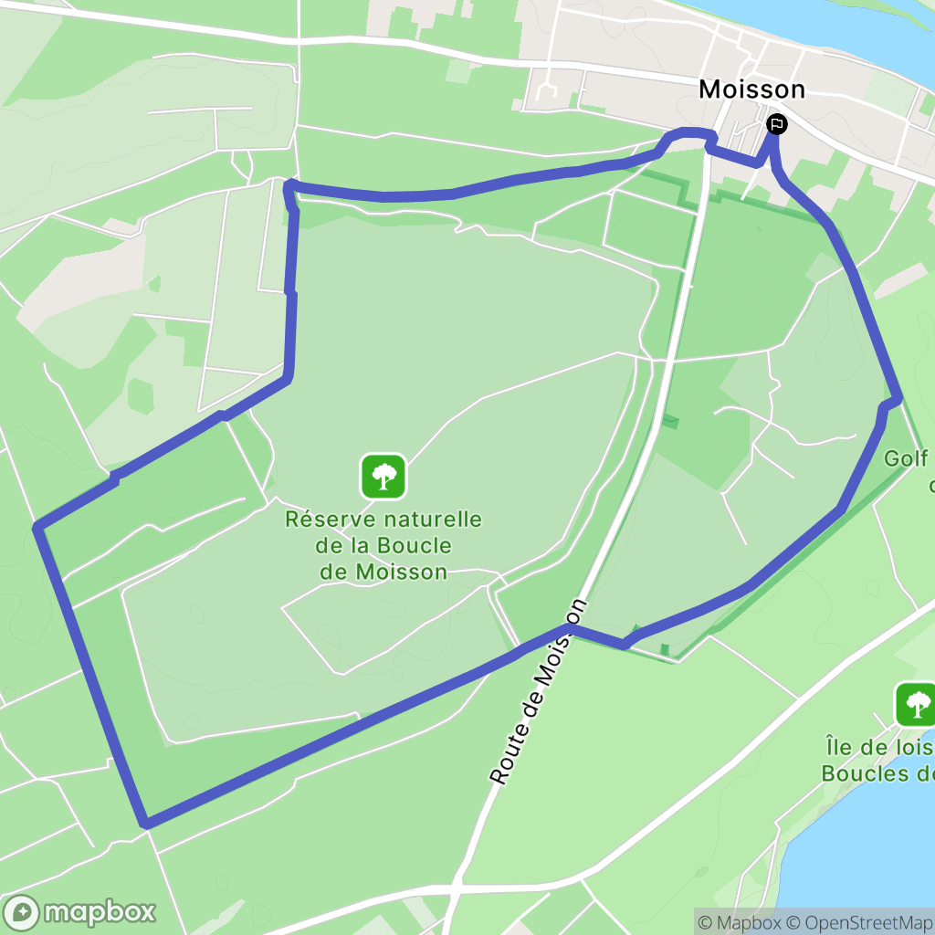 Moisson : carte du parcours de randonnée - France