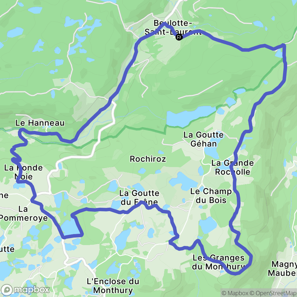 Beulotte-Saint-Laurent : carte du parcours de randonnée - France
