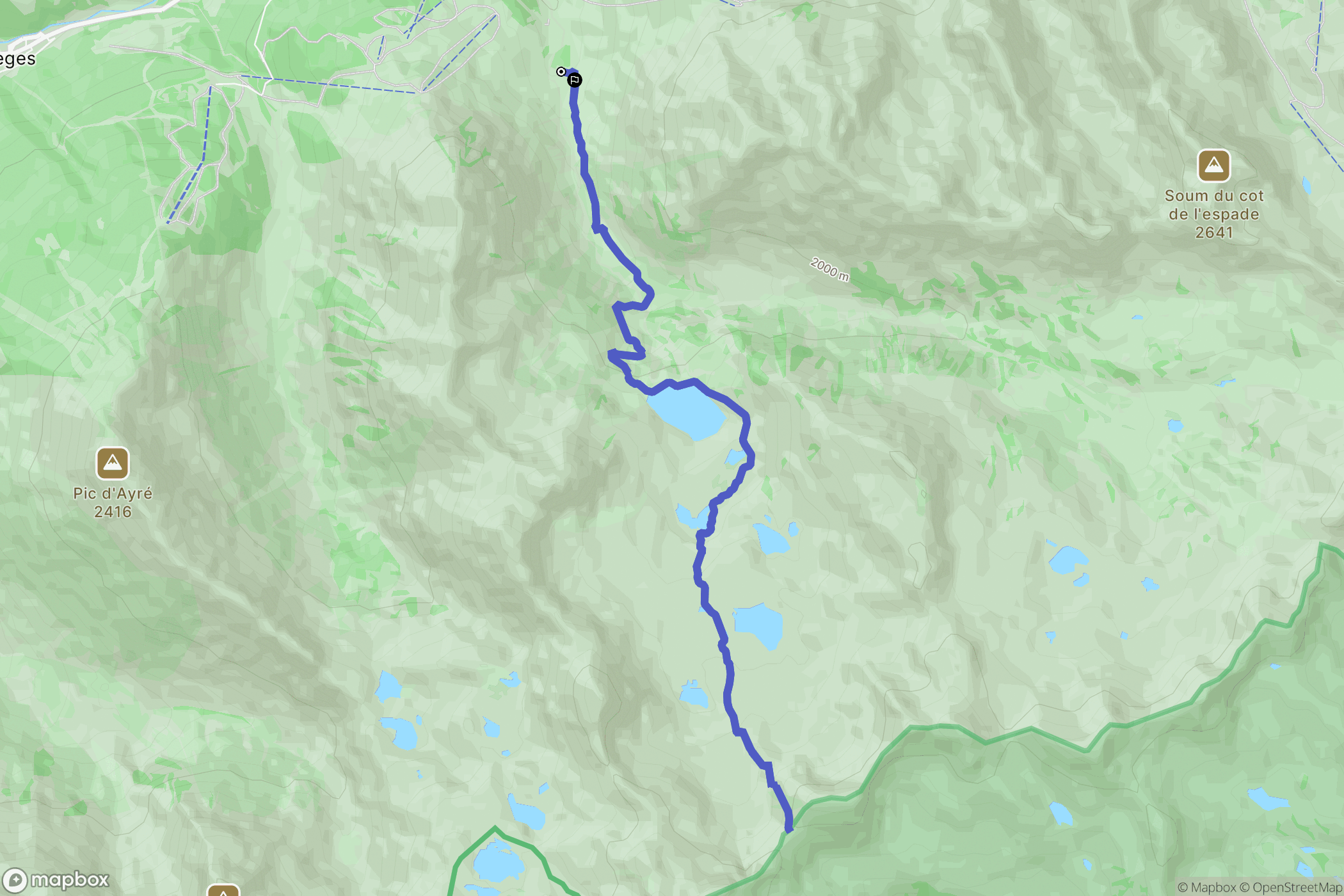 Barèges : carte du parcours de randonnée - France