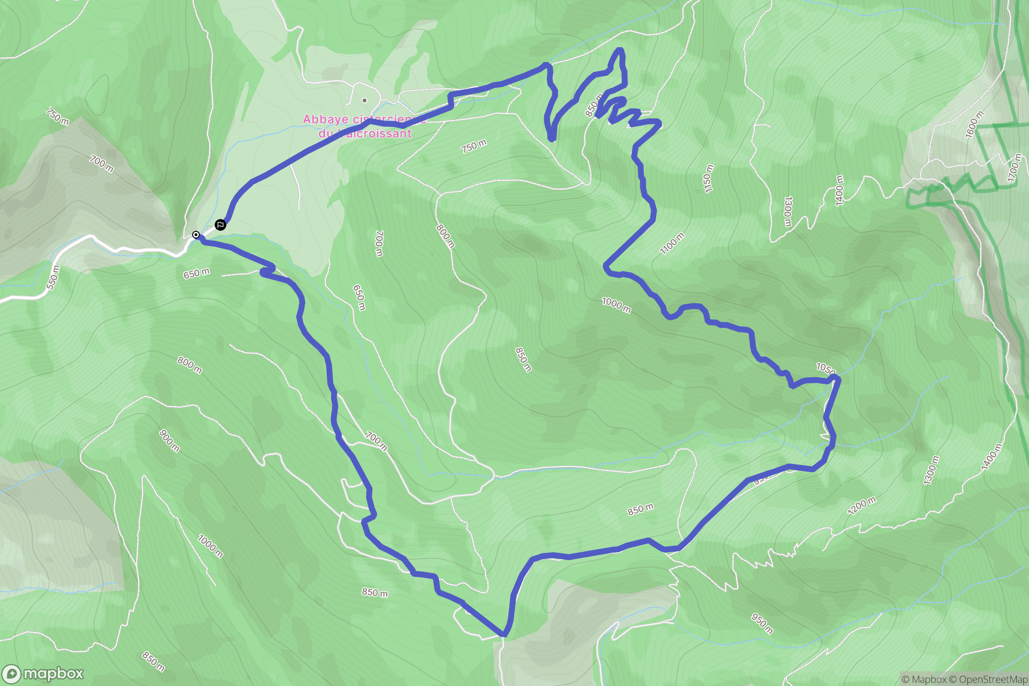 Die : carte du parcours de randonnée - France