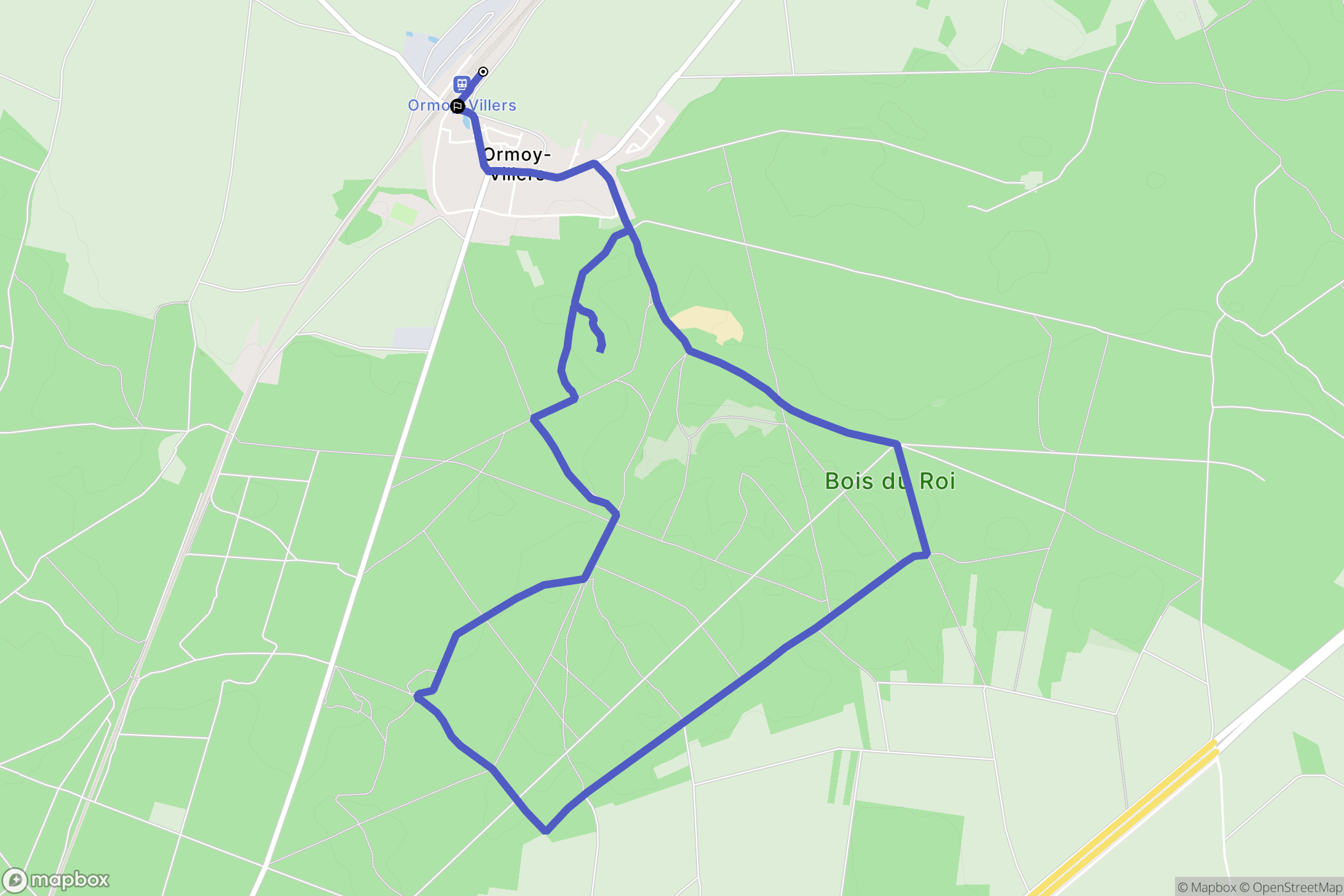 Ormoy-Villers : carte du parcours de randonnée - France