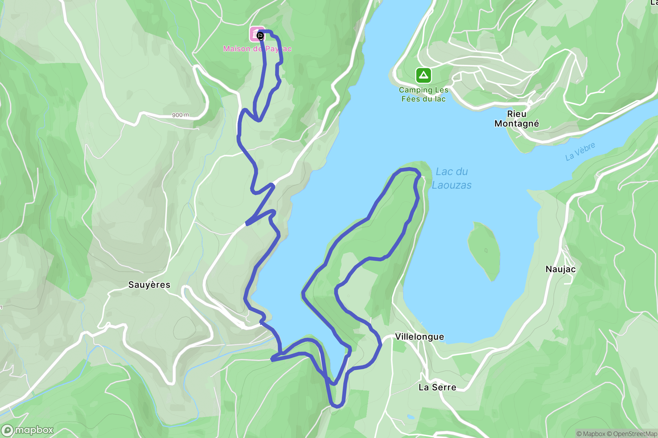 Nages : carte du parcours de randonnée - France