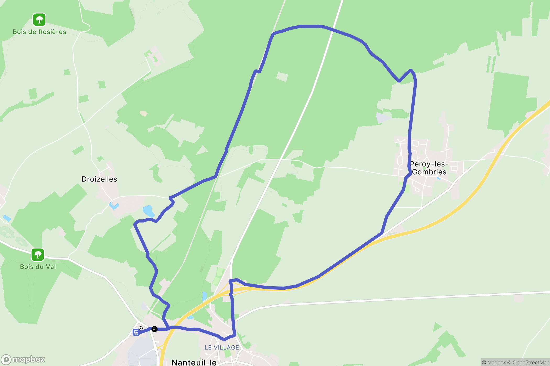 Nanteuil-le-Haudouin : carte du parcours de randonnée - France