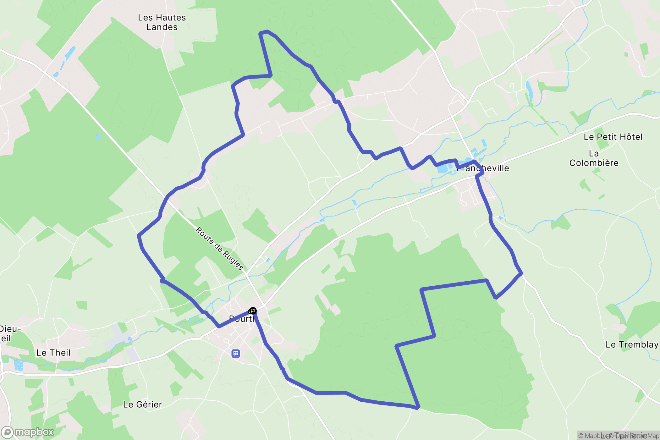 Bourth : carte du parcours de randonnée - France
