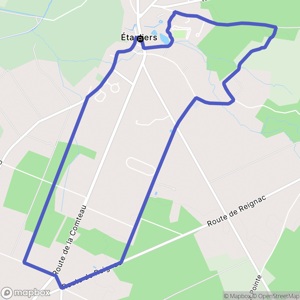 Étauliers : carte du parcours de randonnée - France