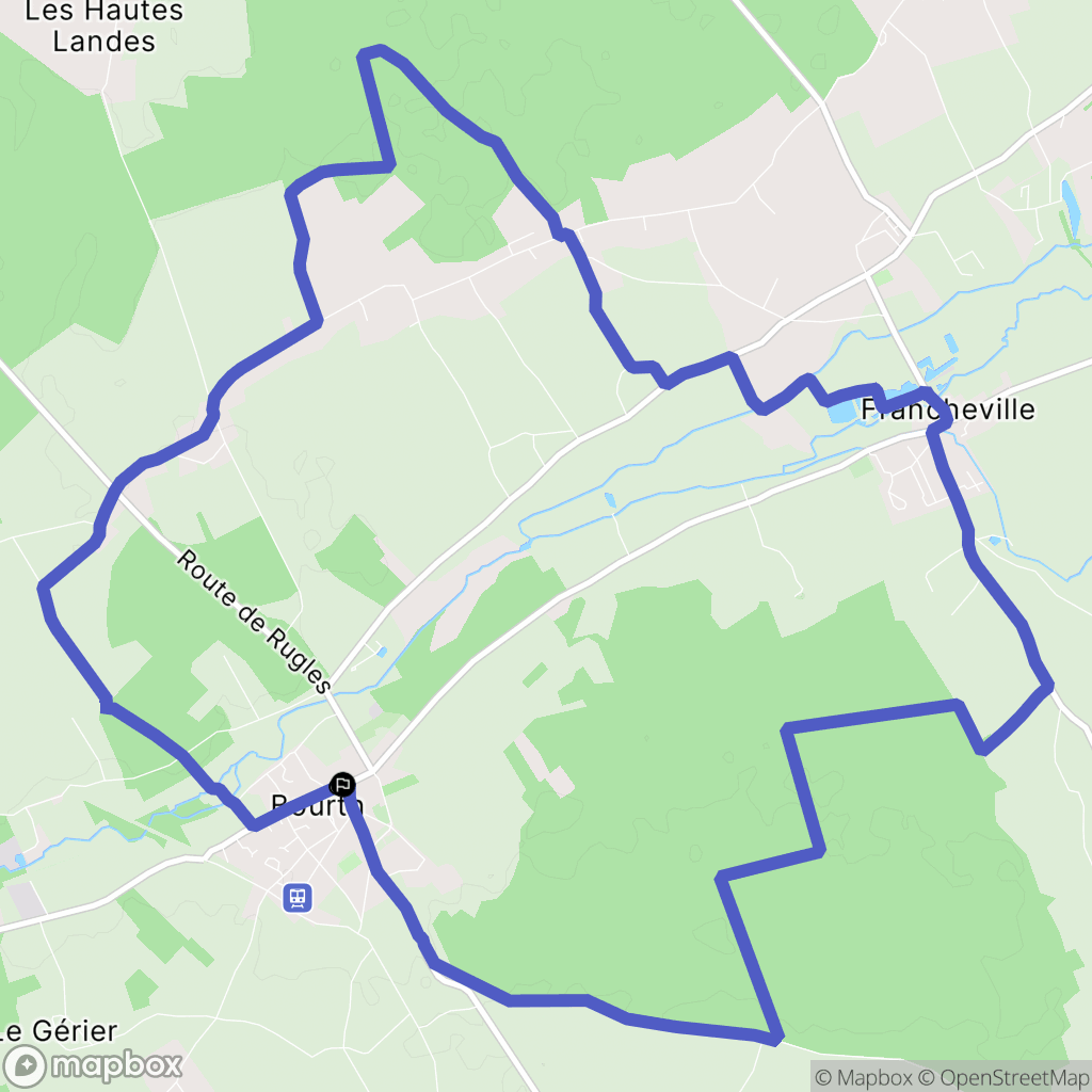 Bourth : carte du parcours de randonnée - France