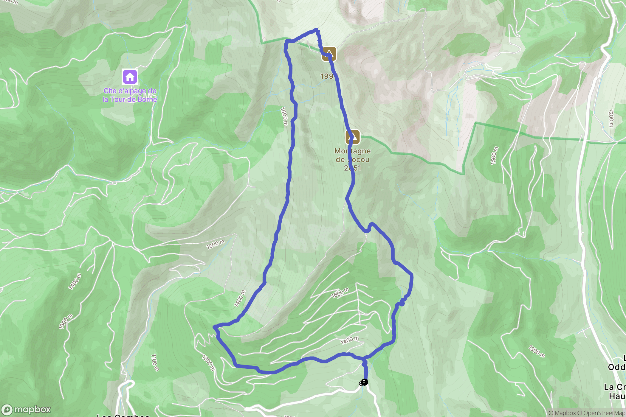 Glandage : carte du parcours de randonnée - France