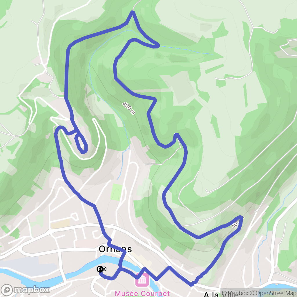 Ornans : carte du parcours de randonnée - France