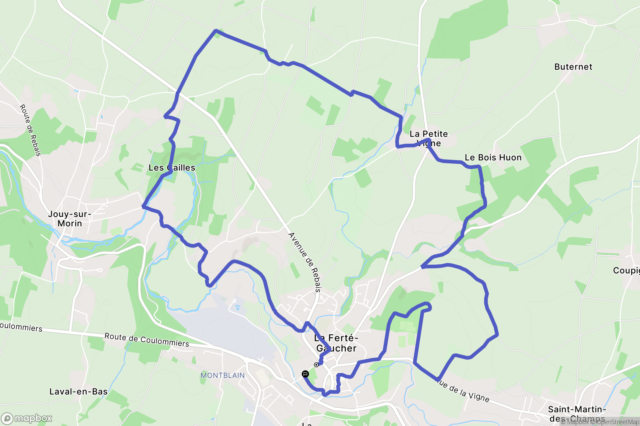 La Ferté-Gaucher : carte du parcours de randonnée - France