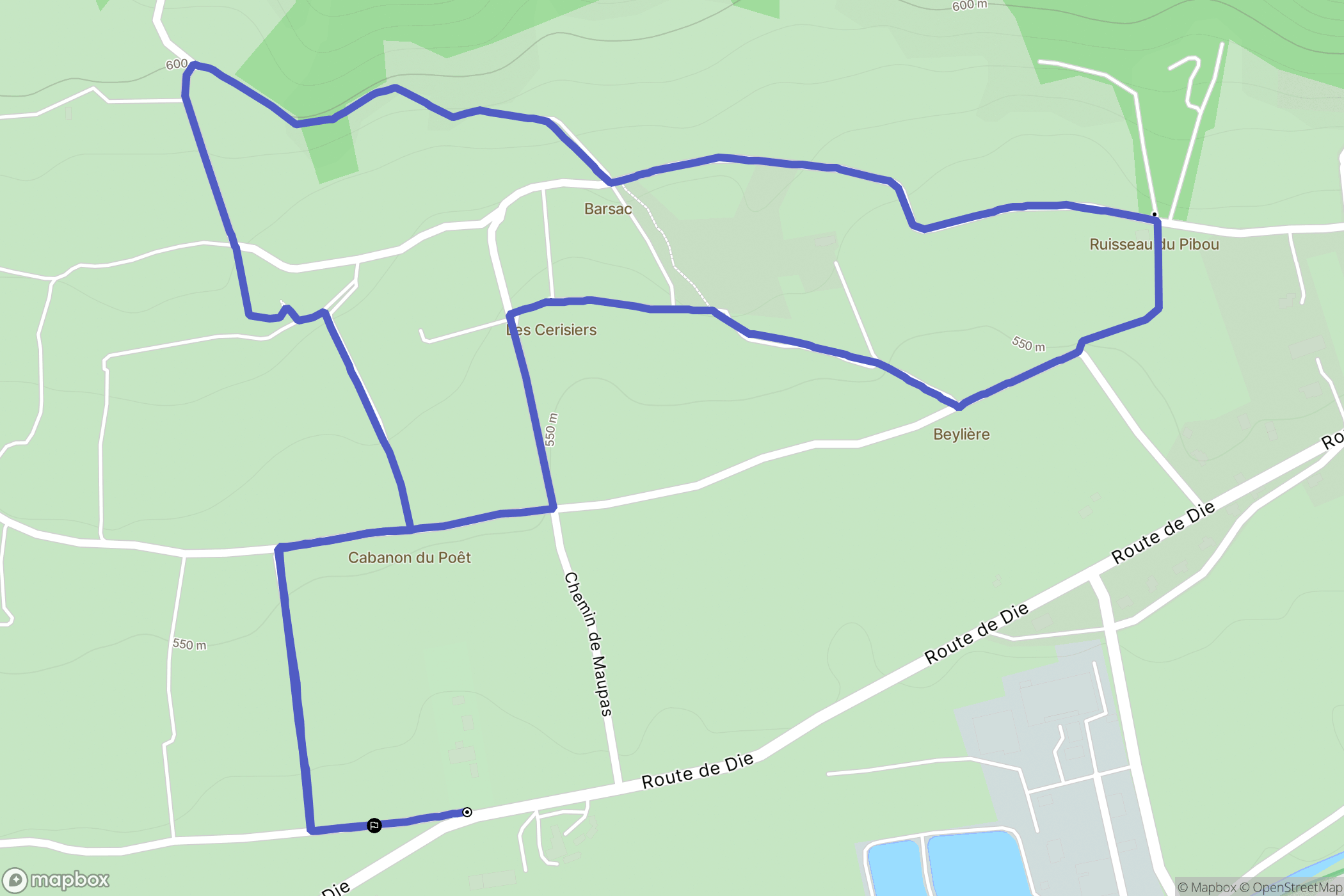 Châtillon-en-Diois : carte du parcours de randonnée - France