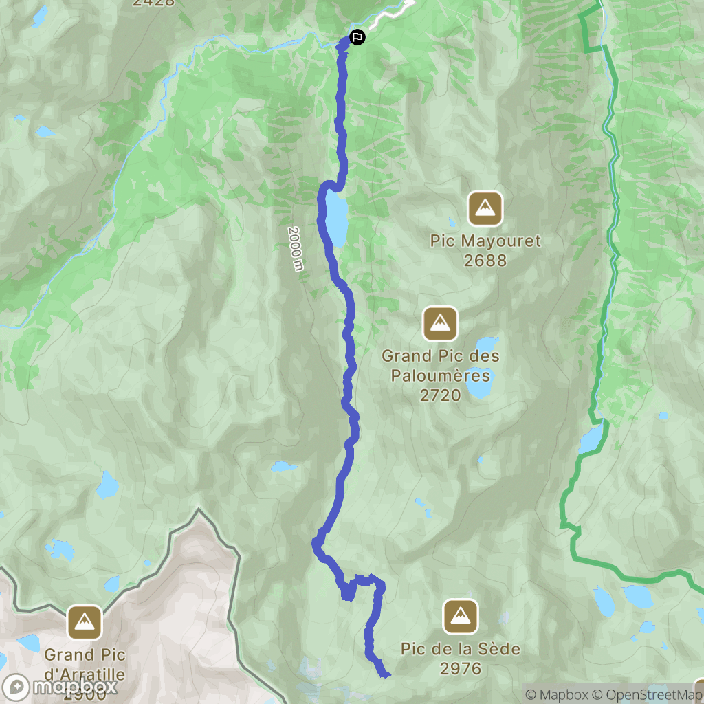 Cauterets : carte du parcours de randonnée - France
