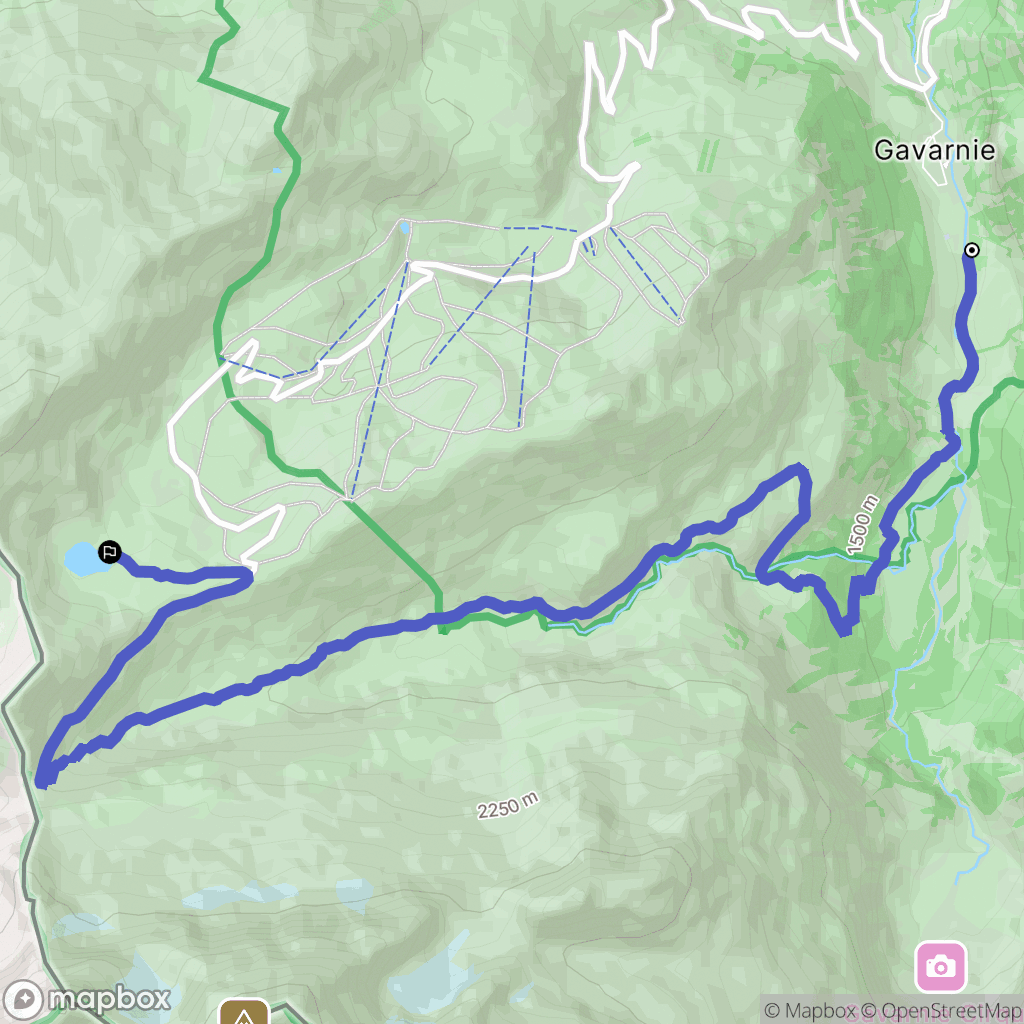 Gavarnie : carte du parcours de randonnée - France