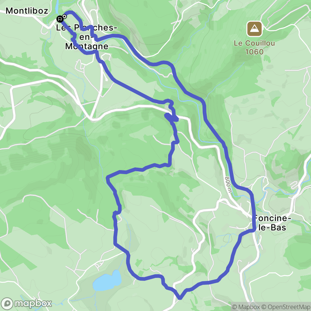 Les Planches-en-Montagne : carte du parcours de randonnée - France