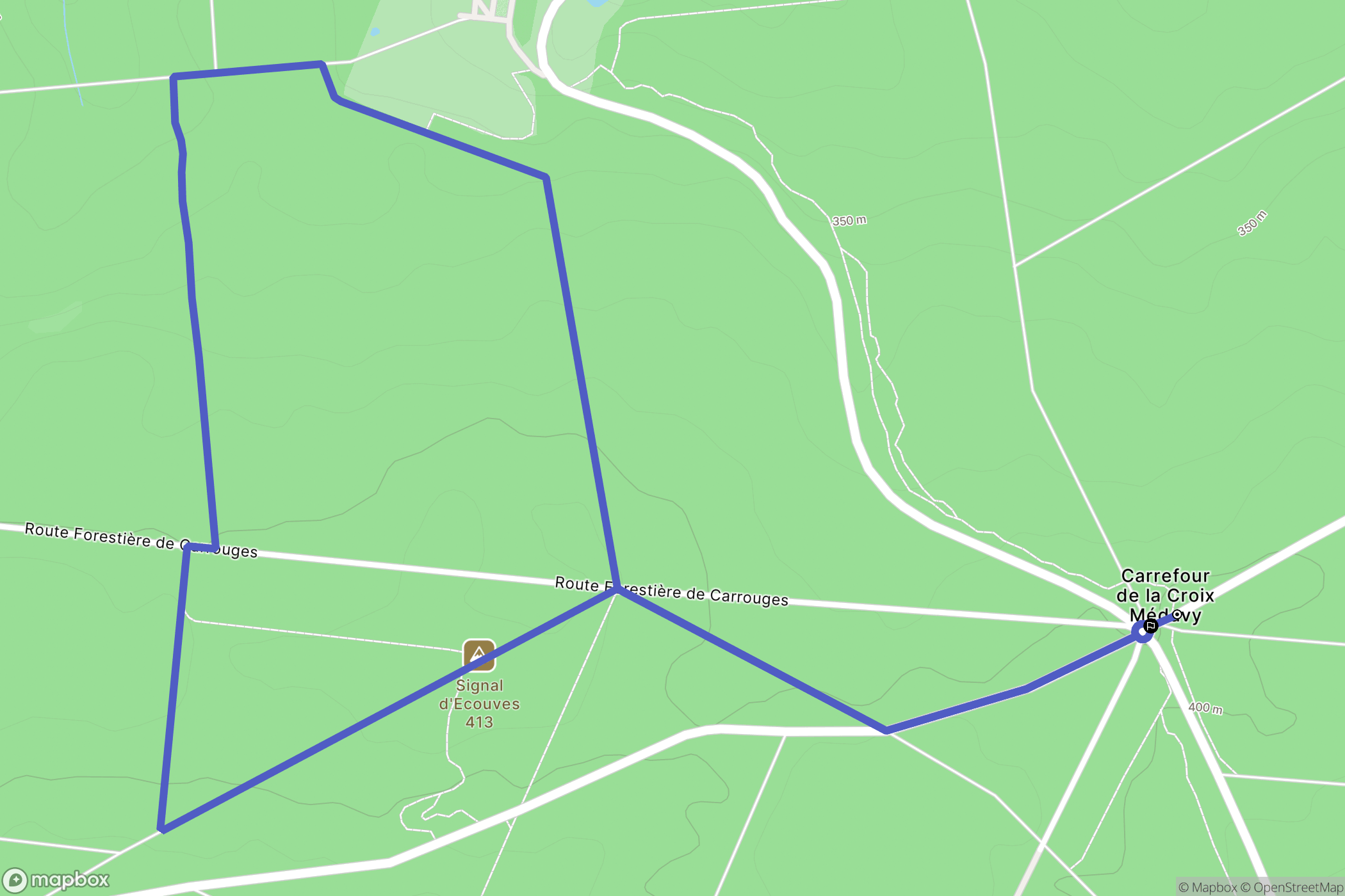 Fontenai-les-Louvets : carte du parcours de randonnée - France