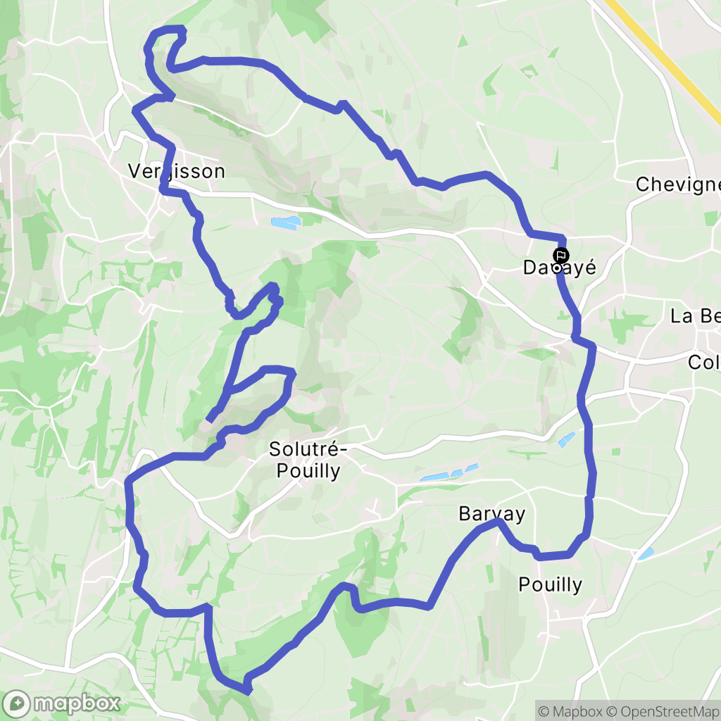 Davayé : carte du parcours de randonnée - France