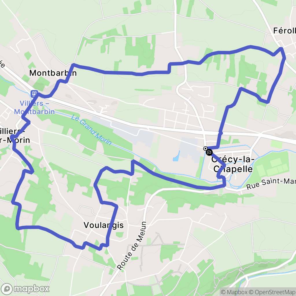 Crécy-la-Chapelle : carte du parcours de randonnée - France