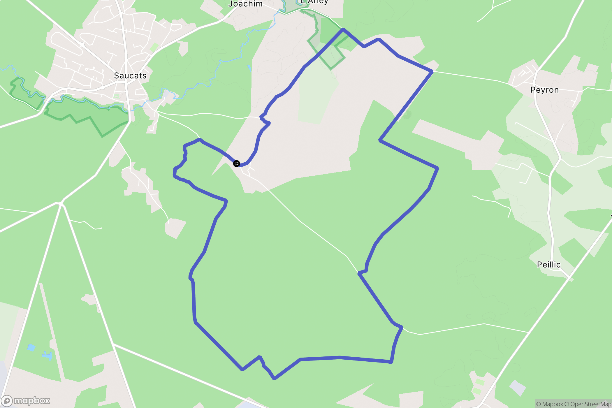 Saucats : carte du parcours de randonnée - France