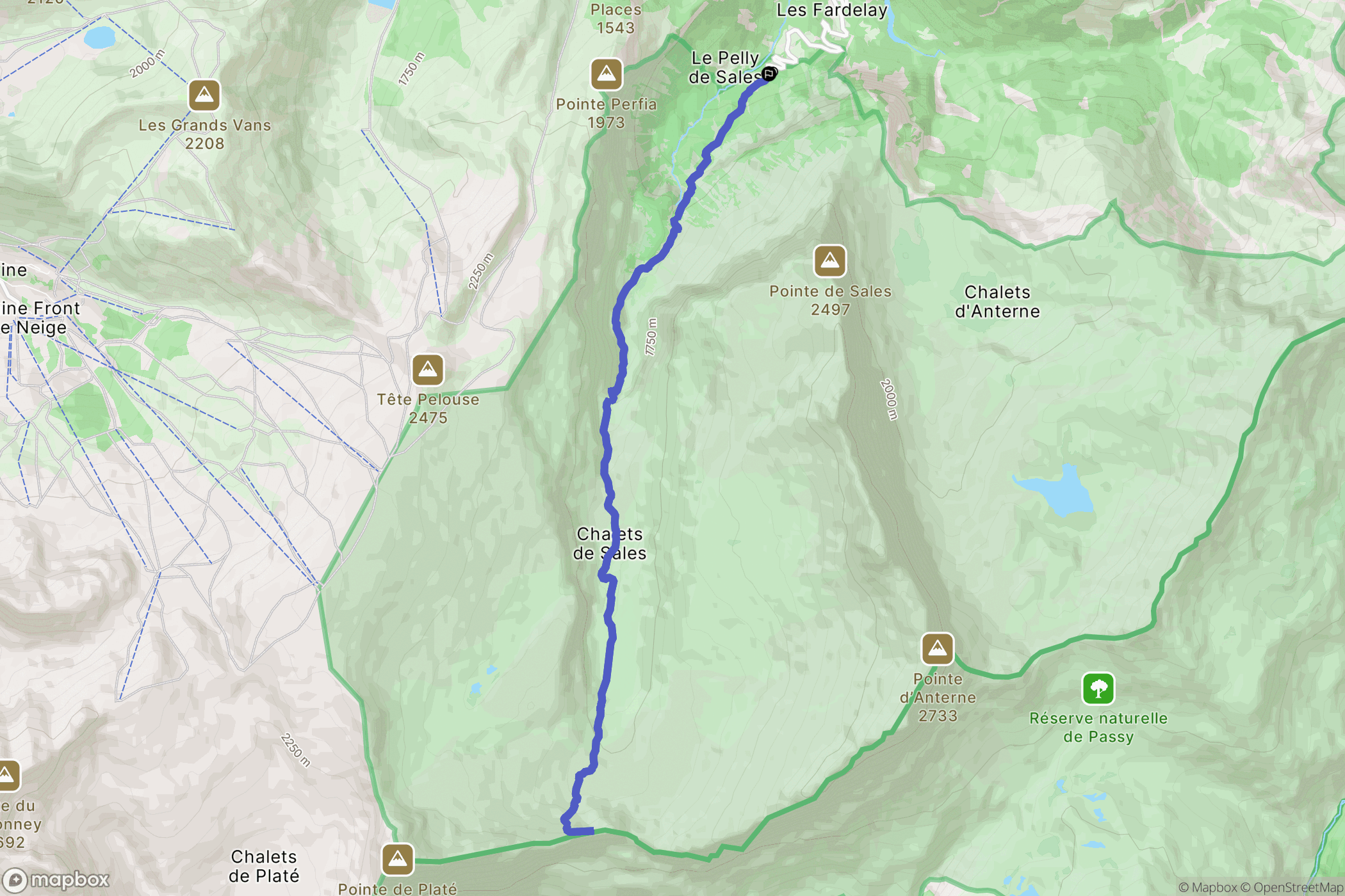 Le Lignon : carte du parcours de randonnée - France