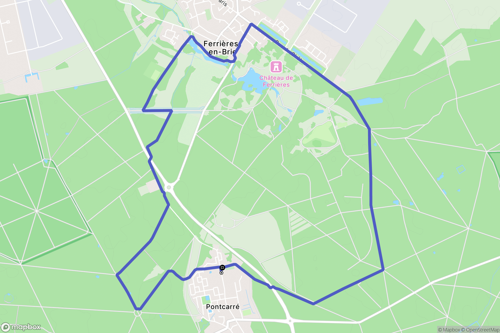 Ferrières-en-Brie : carte du parcours de randonnée - France