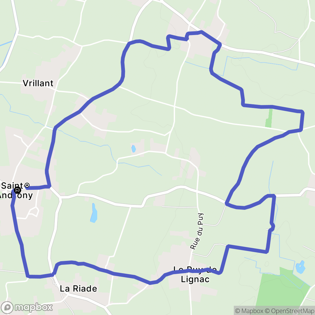 Saint-Androny : carte du parcours de randonnée - France