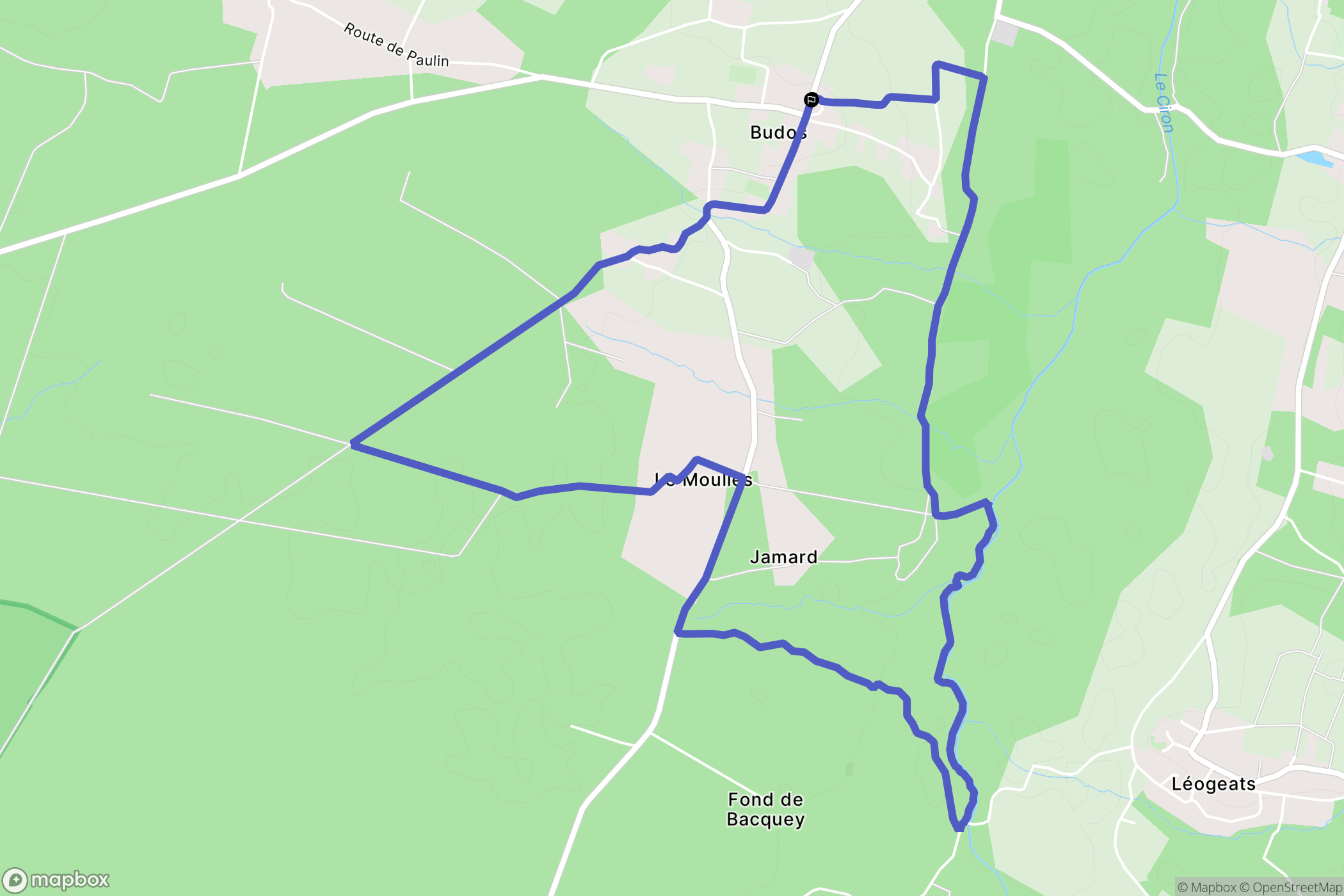 Budos : carte du parcours de randonnée - France