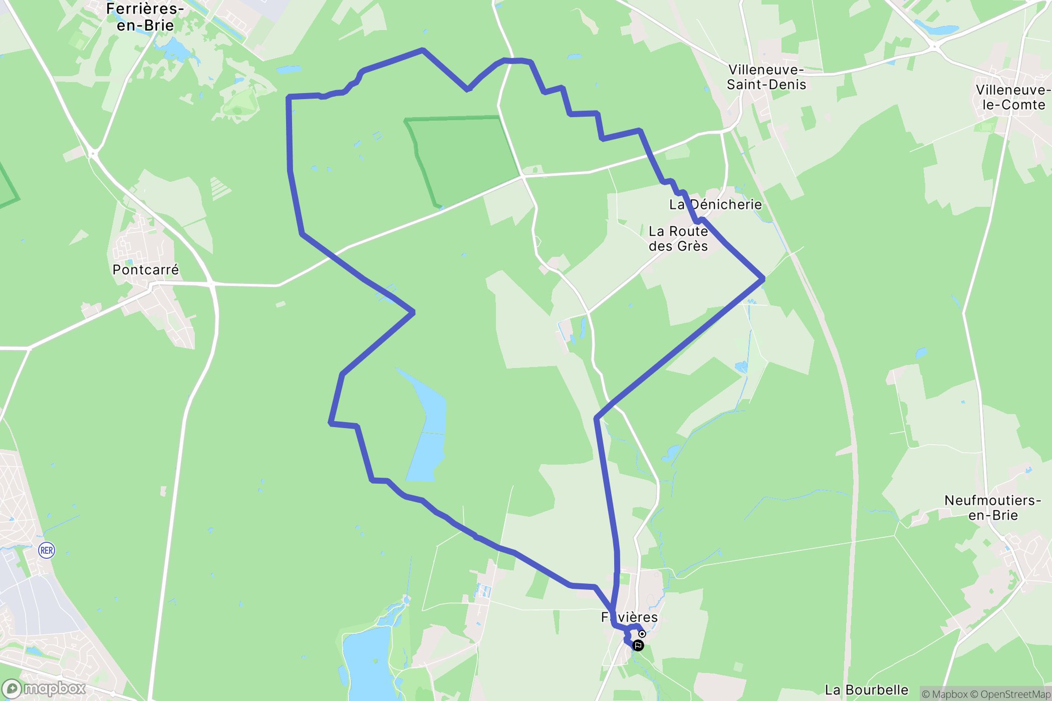 Tournan-en-Bri : carte du parcours de randonnée - France