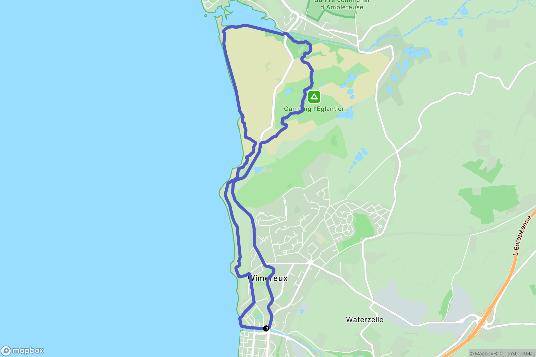 Wimereux : carte du parcours de randonnée - France