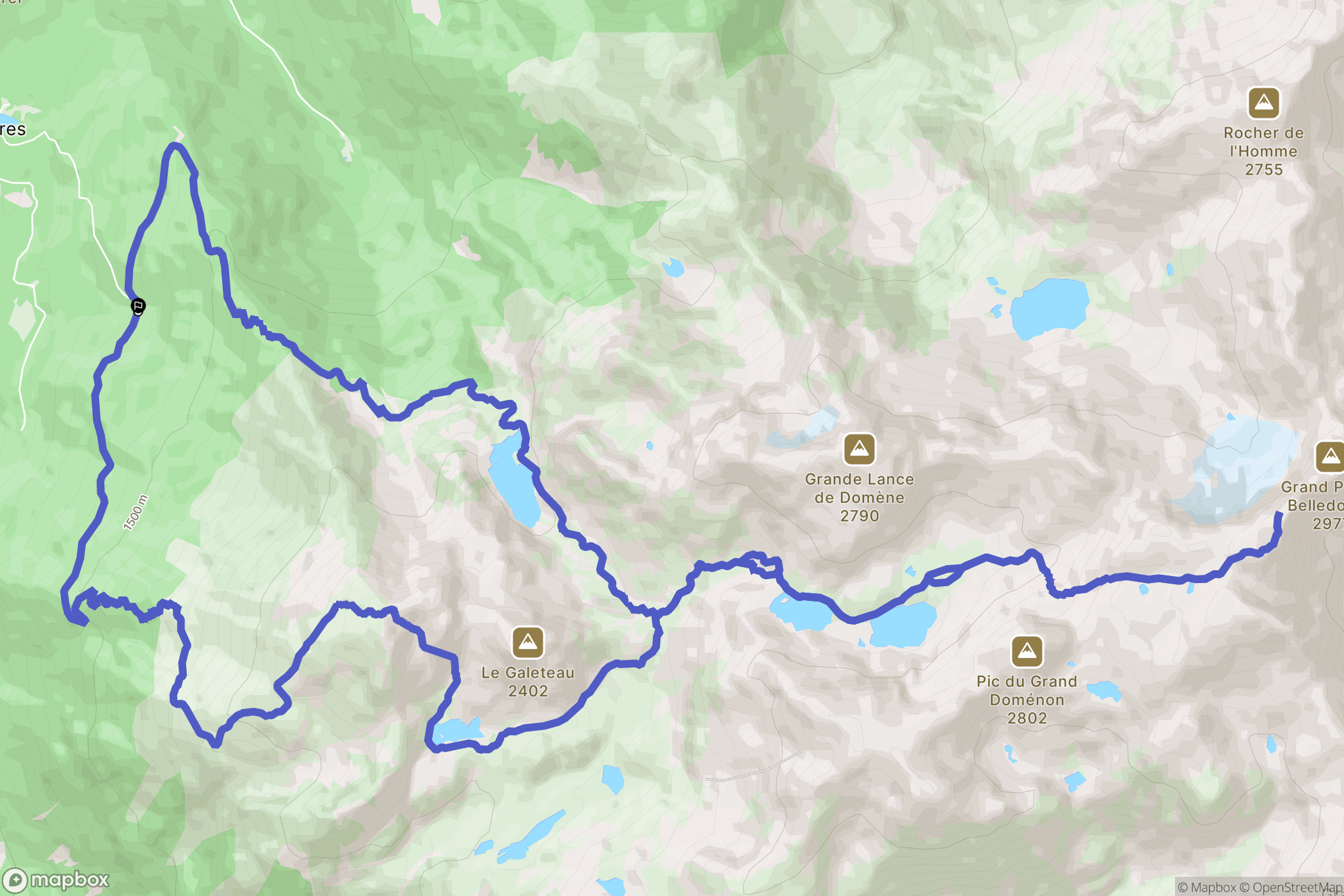 Le Rousset : carte du parcours de randonnée - France
