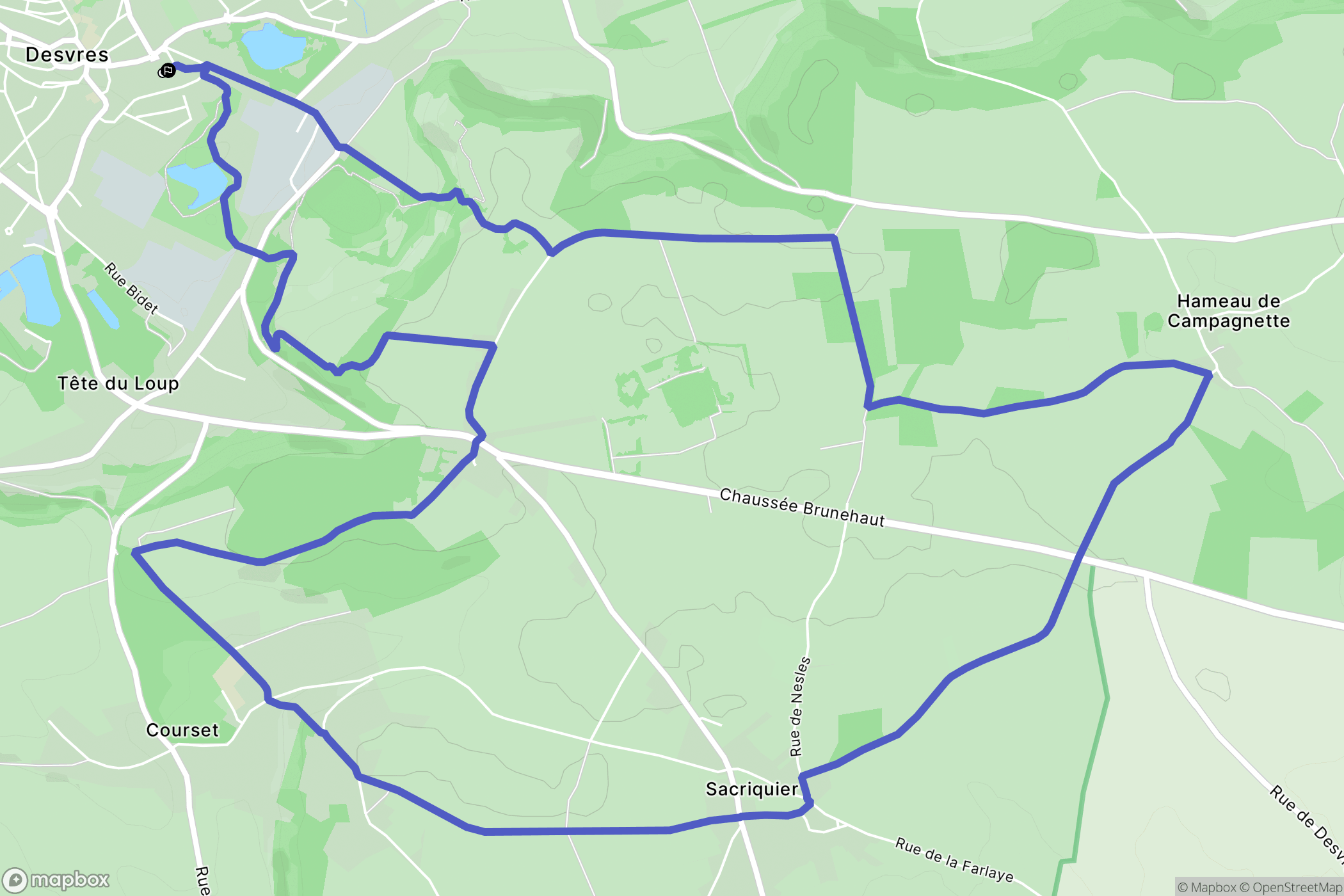 Desvres : carte du parcours de randonnée - France