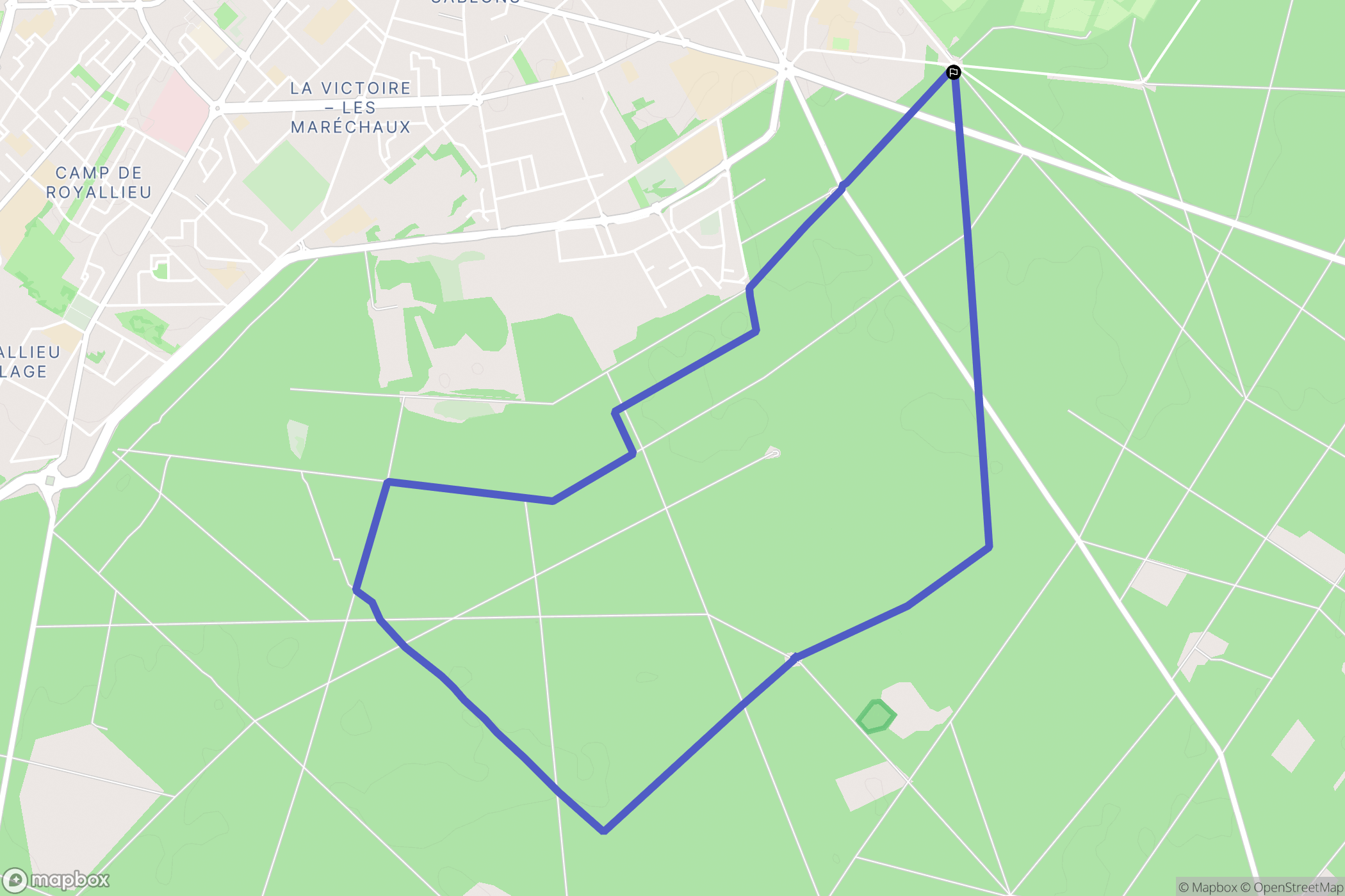 Compiègne : carte du parcours de randonnée - France