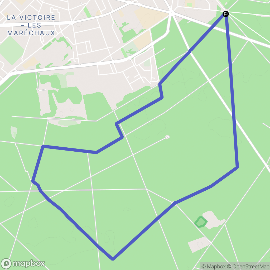 Compiègne : carte du parcours de randonnée - France