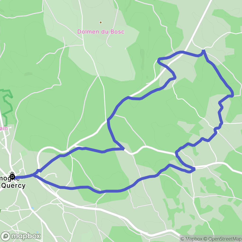 Limogne-en-Quercy : carte du parcours de randonnée - France