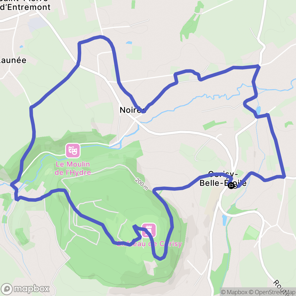 Cerisy-Belle-Étoile : carte du parcours de randonnée - France