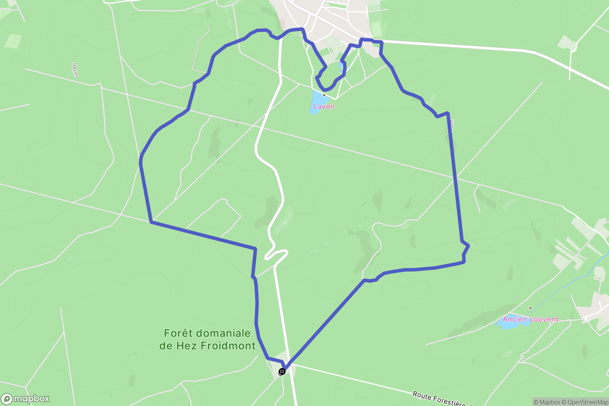 La Neuville-en-Hez : carte du parcours de randonnée - France