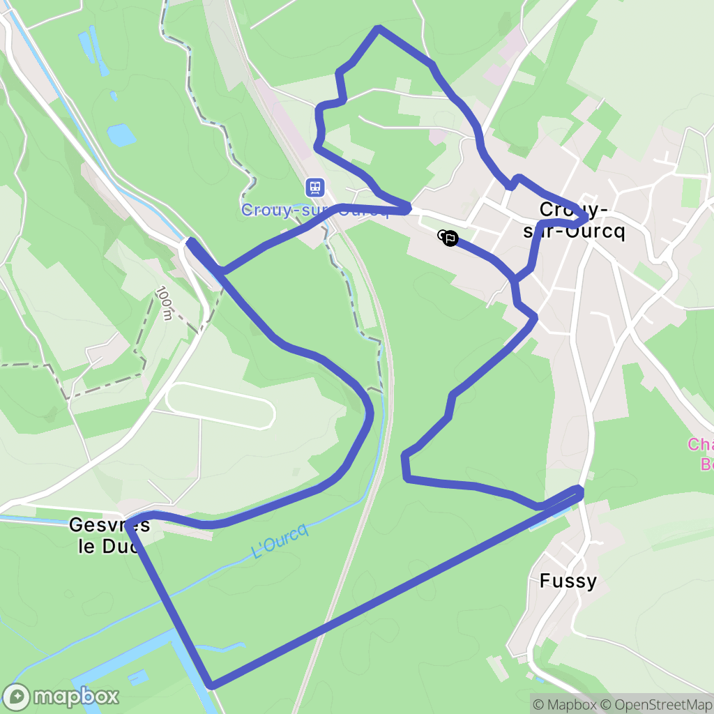 Crouy-sur-Ourcq : carte du parcours de randonnée - France